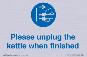 Please unplug the kettle when finished
